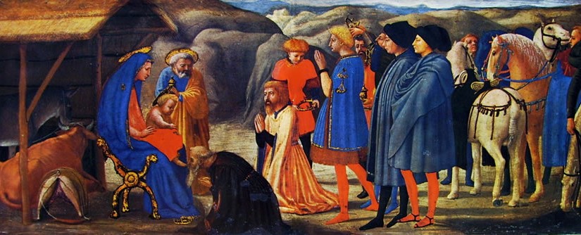 Masaccio: Polittico di Pisa - Adorazione dei magi, cm. 61, Staatliche Museen di Berlino.